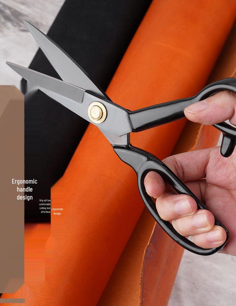 Manganese Steel Tailor’s Fabric Scissors: 8-12 Inch Heavy-Duty Sewing & Crafting Shears for Clothing and Household Use