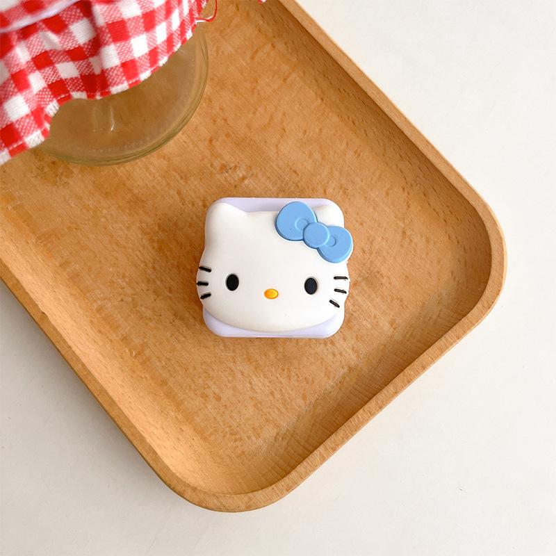 Cartoon Cat Flip Mirror Mobile Phone Airbag Bracket Back Sticker Retractable Drama Desktop Bracket Portable