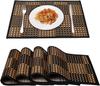 Bamboo Placemats for Dining Table,Placemats Set of 4,Stain-Resistant,Heat-Resistant Durable Sturdy Dining Place Mats for Kitchen