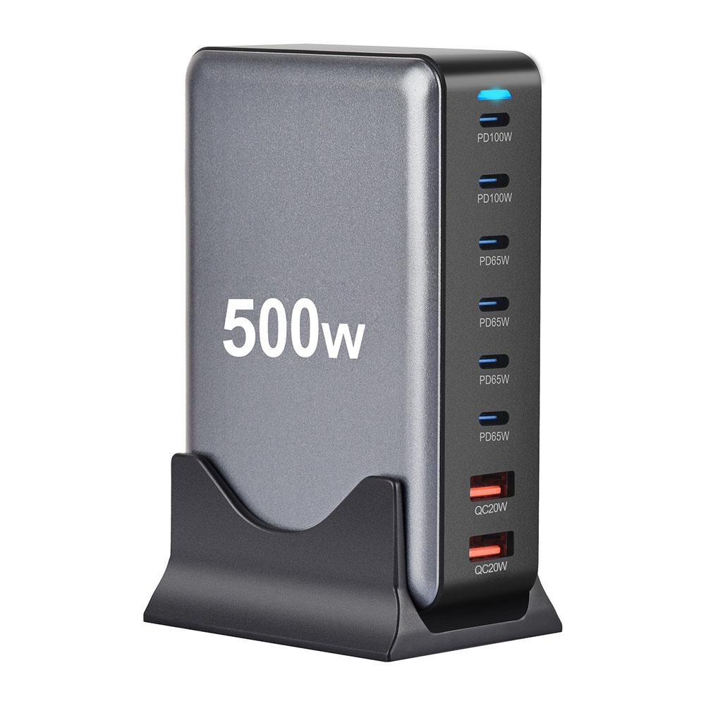 500W GaN Charger USB C Fast Desktop 8-port USB Type USB C PD Charger 3.0 C For iPhone15 L1H4