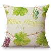 Watercolor Summer Garden Sunflower Pomegranate Flower Blossom Leaves Home Decorative Throw Pillow Case Linen Cushion Cover Case