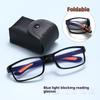 Tragbare Brille Herren Damen Faltbare Lesebrille mit Etui Anti-Blaulicht-Brille Alterssichtigkeit Retro Unisex Taschenbrille
