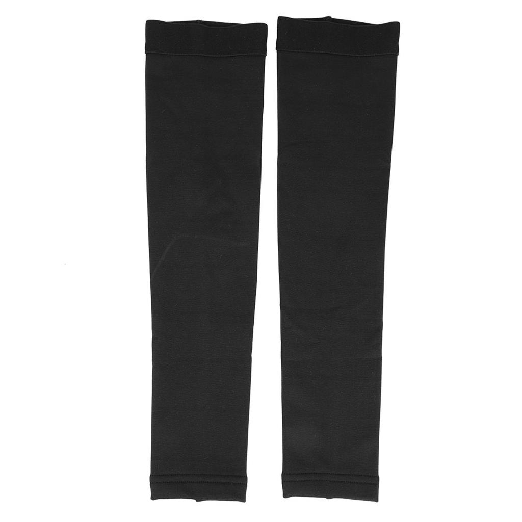 Cycling Windproof Fleece Arm Warmers Outdoor Sports Arm Sleeves Cover (Black L)