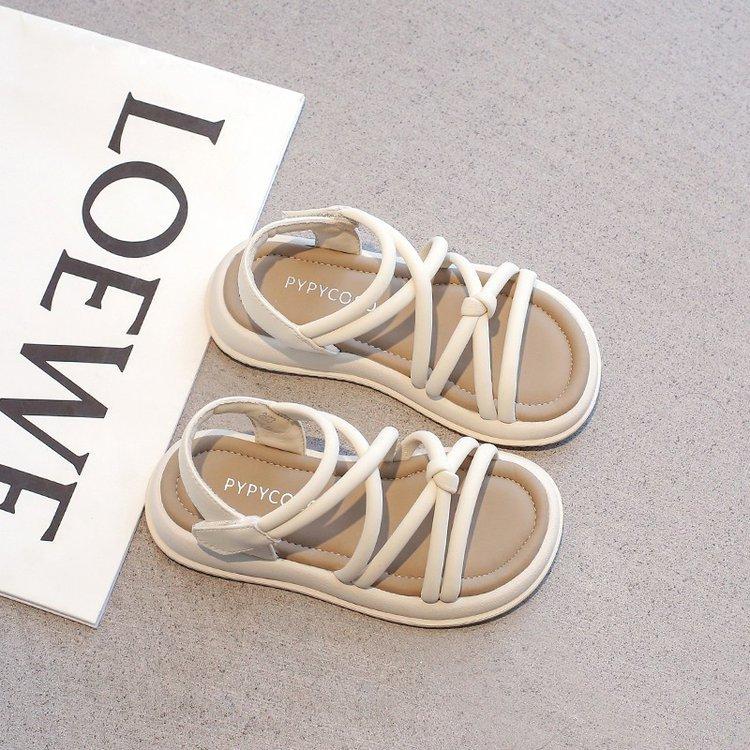 Children's sandals 2025 summer new girls sandals popular girls princess shoes medium and older children soft-soled Roman shoes