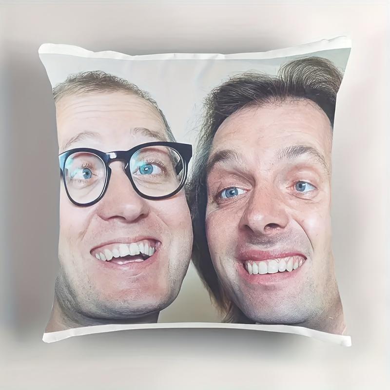 1Pc Trendy Meme Face Pillow Cover, 2D Double-Sided Print Polyester Throw Pillow Case, Viral Funny Gift, Living Room Couch Decor