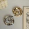 Punk Gold Color Irregular Metal Smooth Spiral Vortex Broochs for Women Men Suit Corsage Pins Party Jewelry Accessory Gifts 2026