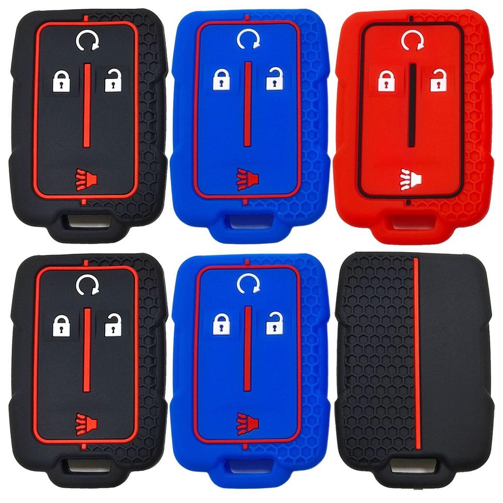 Rubber Car Key Fob Cover Silicone Protector Case for Chevrolet Suburban Tahoe Colorado Silverado GMC Canyon Sierra Yukon