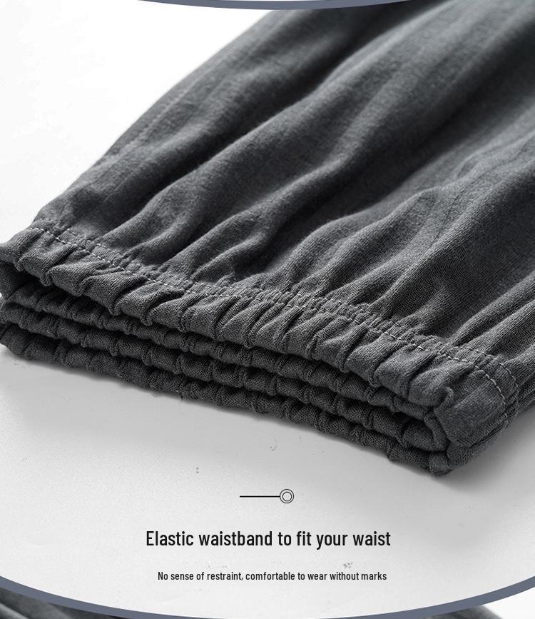 Men's Cotton Pajama Pants: Comfortable, Thin, Korean-Style, Loose-Fit for Spring, Autumn, and Winter.