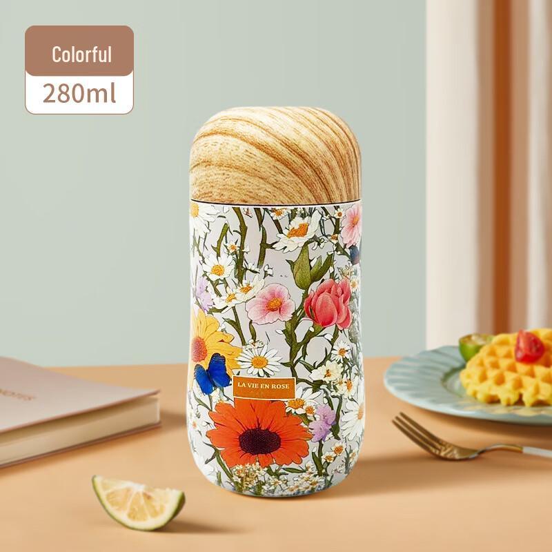 Colorful Portable Anti-Drop Insulated Food Jar & Mug Set (280ml, 2-Pack)