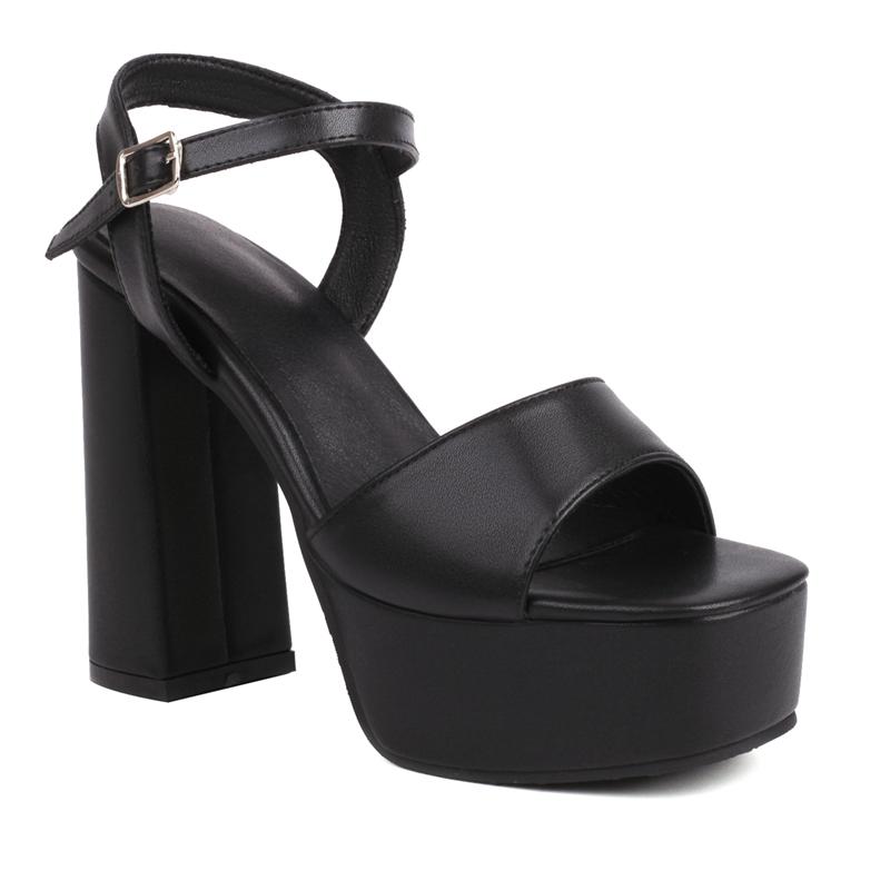 

Женские сандалии на платформе Летняя обувь Ремешок на щиколотке Белые Черные Блочные Высокие каблуки Шлепанцы Женская Обувь для вечеринок и танцев Большой размер 39 чёрный