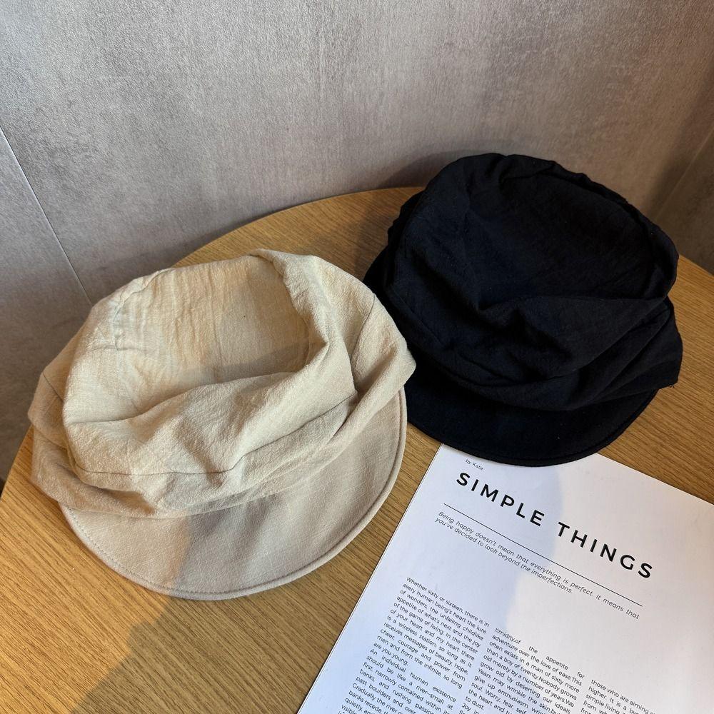 Japanese Newsboy Hats Classic Peaked Caps Ins Linen Berets Female