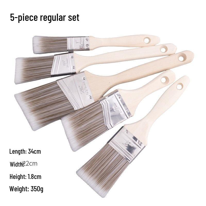 Traceless Cross-Slanted Edge Paint Brush: Hog Bristle, Flat Design for Water-Based and Wall Corner Latex Paints