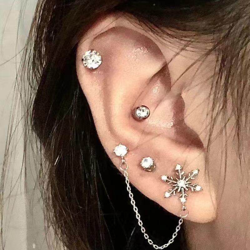 1PC/Set Trendy Pooch Paw Zircon Butterfly Ear Bone Studs; Luxe New Fashion Earring for Women Y2K Jewelry Present