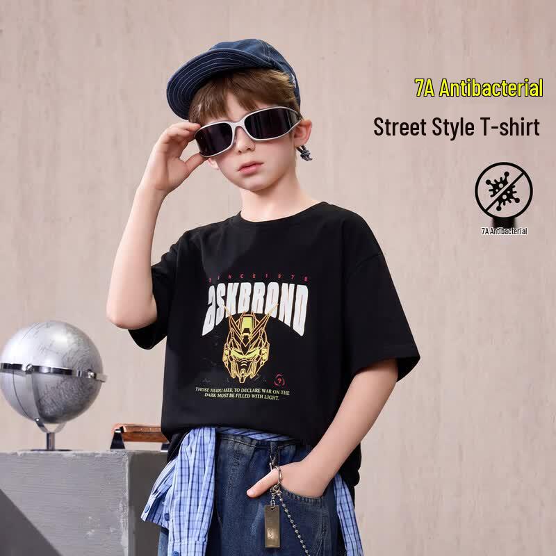 ASK JUNIOR Boys  7A Antibacterial Cotton Short Sleeve T-Shirt 150