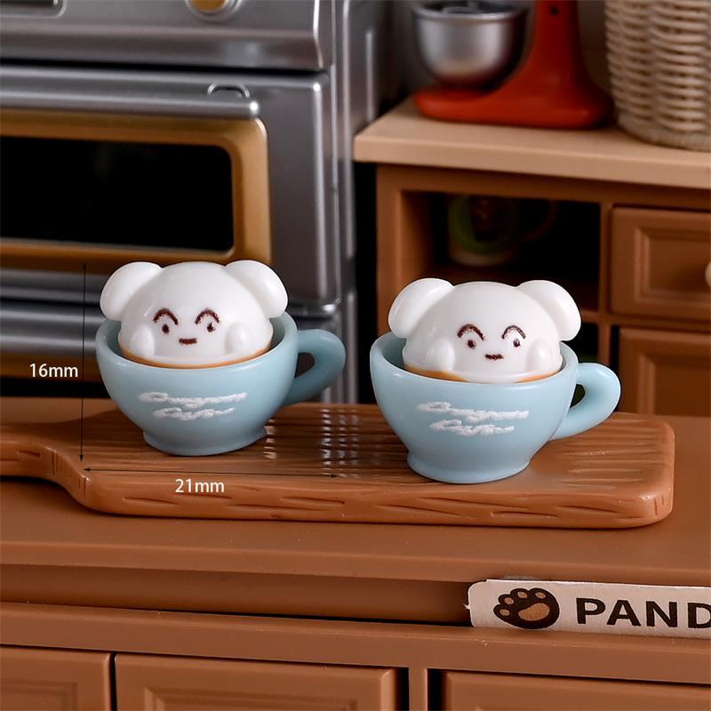 10 Pcs Dollhouse Miniatures Puppy Snow Top Coffee Mug Model Micro Landscape Ornaments Pretend Play Toys Diy Accessories Material