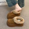 Women's Fur Integrated Winter Lightweight One-step Two Wear Warm Snow Boots Non-slip Wear-resistant Casual Sports Cotton Boots Cotton Slippers