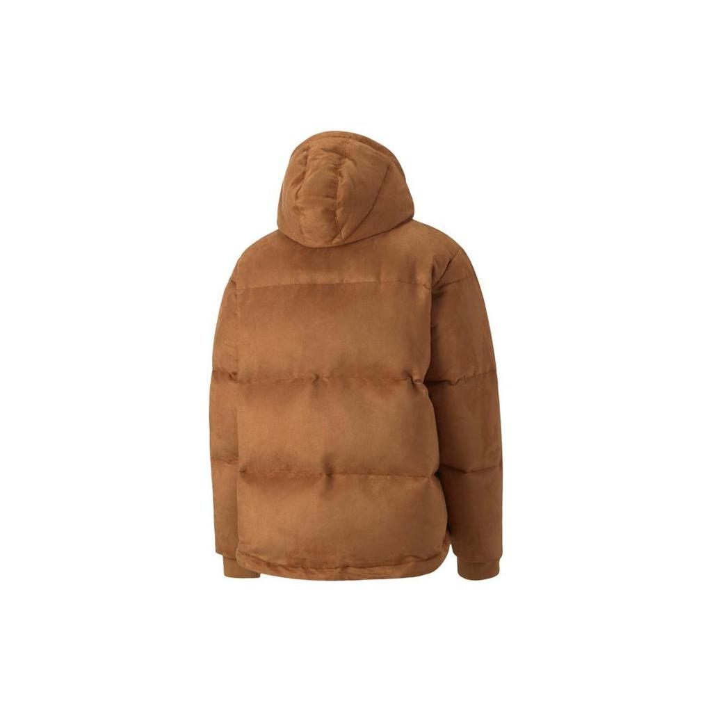 PUMA MMQ Down Jackets Unisex Earth Yellow Hooded Thickened Puffer Jacket 535786-74