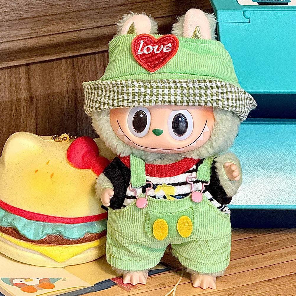 For 17cm Labubu Doll Clothes Fashion Clothes Jumpsuits Doll Clothes Color Match Dress Dolls Accessories Cute Decoration Little Clothes