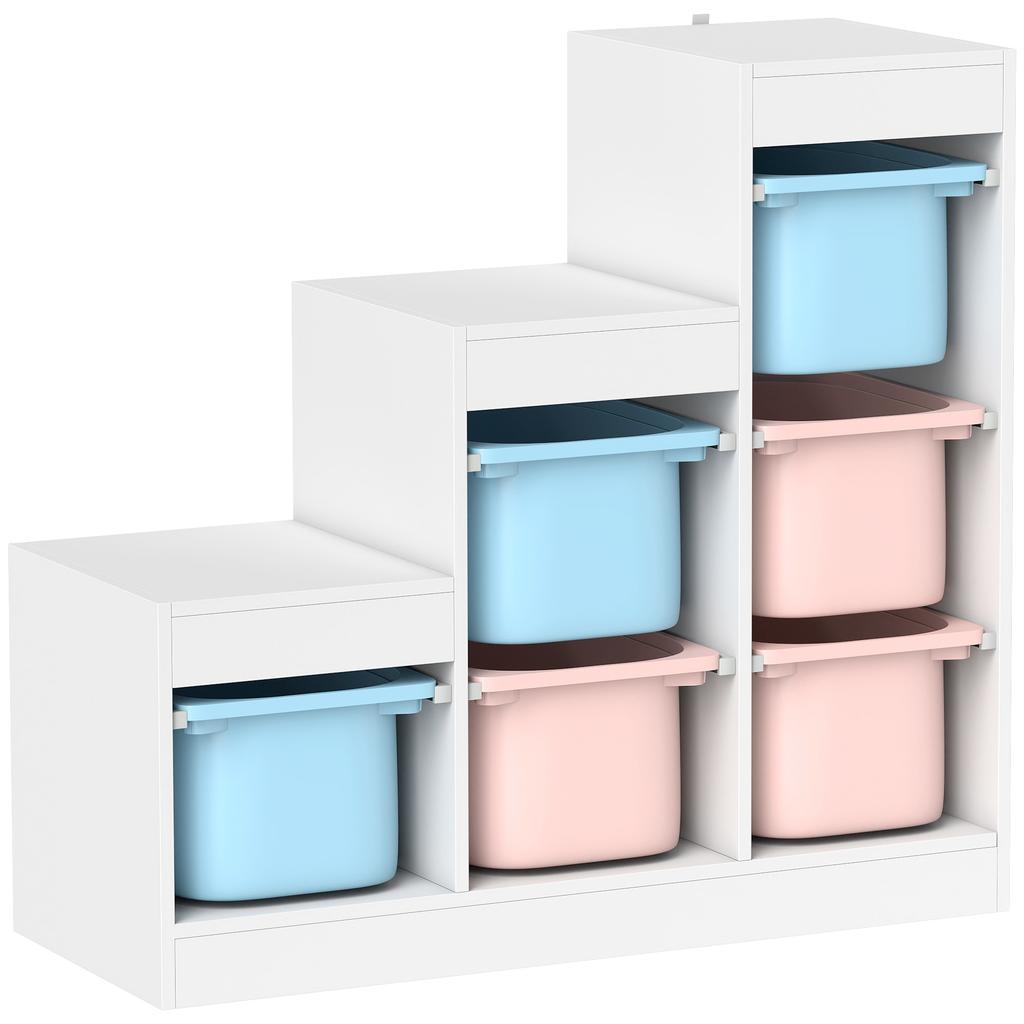 Toy Storage Unit, 3-Tier, Ages 3-8, Light Blue Pink