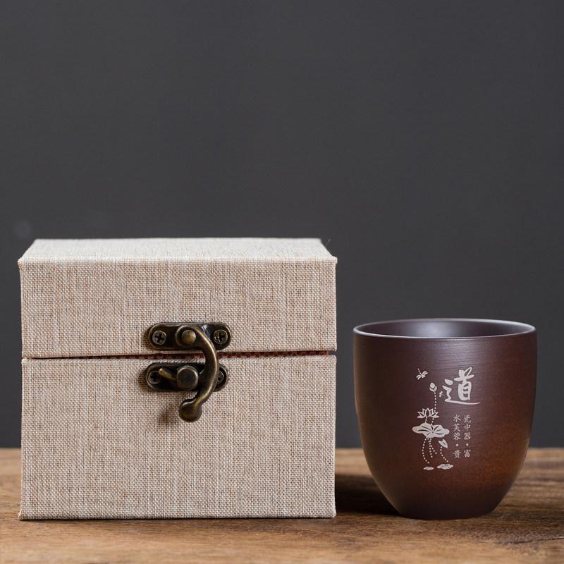 Teacup Men's special tea making Purple sand Kung Fu teacup Tea cup Master cup Single cup Firewood burning Personal special
