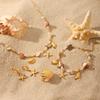 Beach Ocean Titanium Steel Jewelry Set Conch Shell Necklace Bracelet Starfish Earrings Accessories