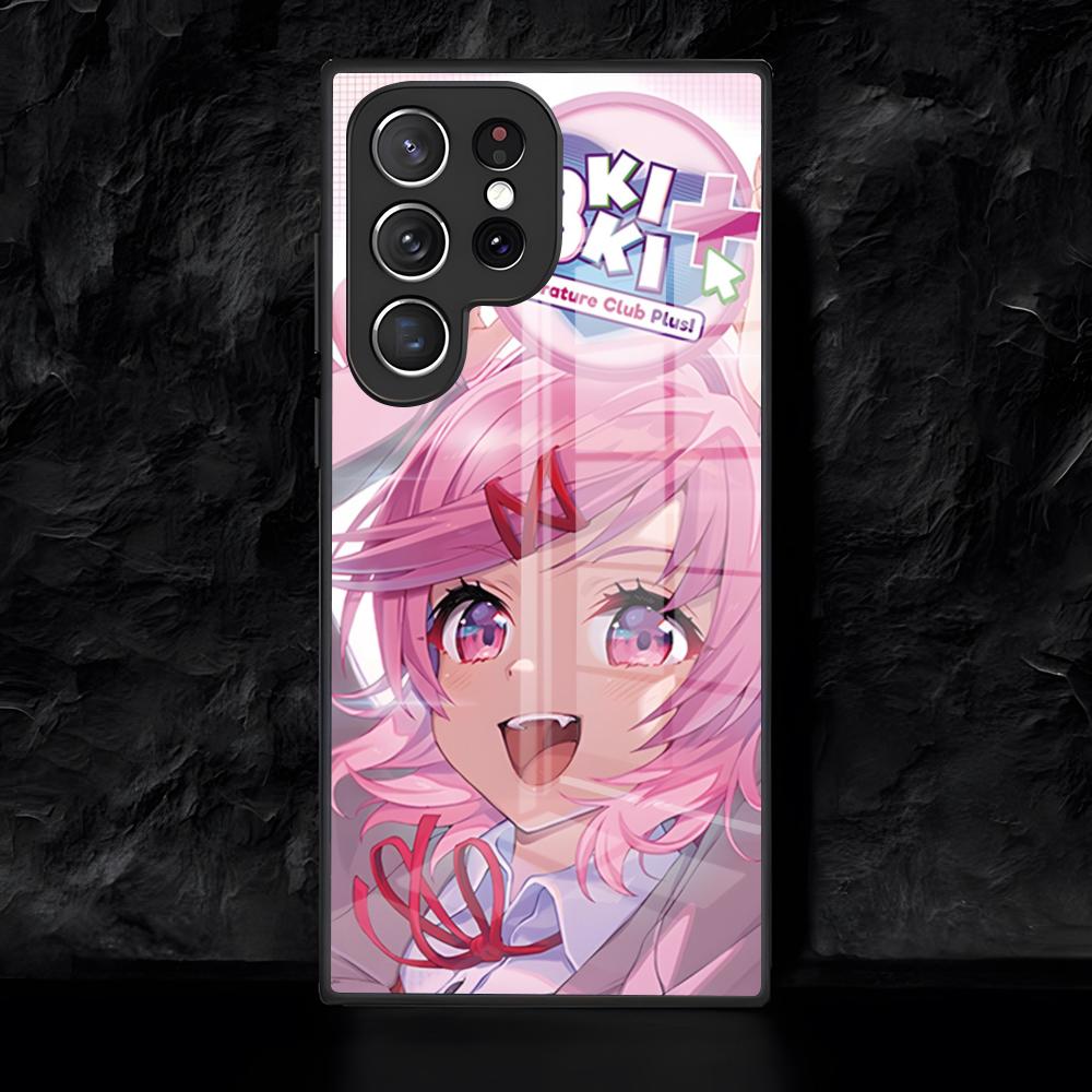 Cartoon Character Natsuki Phone Case For Samsung S26 S25 Edge Ultra 24 23 22 21 Ultra Plus Fe A55 56 15 4G 5GGlass Cover
