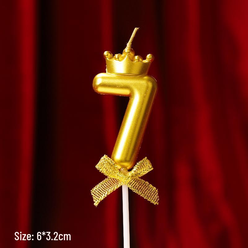 Gold Number Birthday Candles - Cartoon Cake Decorations for Kids' Parties