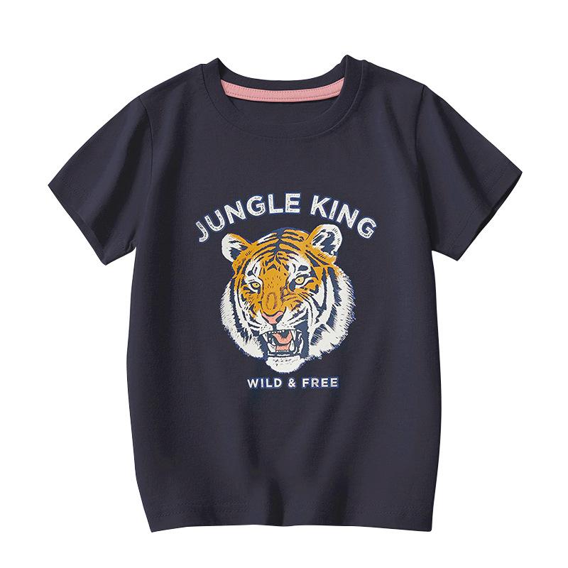 Children'S Clothing Boys Short-Sleeved Middle And Small Children Casual Black T-Shirt Summer Section Men'S Baby Boys T-Shirt