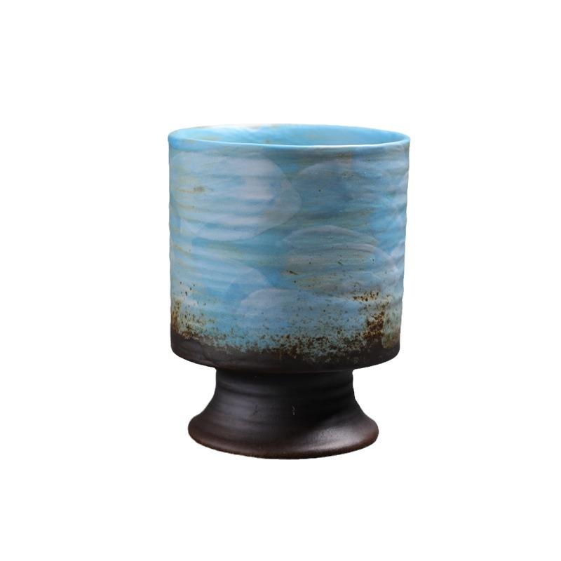Retro Ceramic Cup Graffiti Kiln Coarse Pottery Coffee Cup Breakfast Cup Creative Afternoon Tea Vintage Cup
