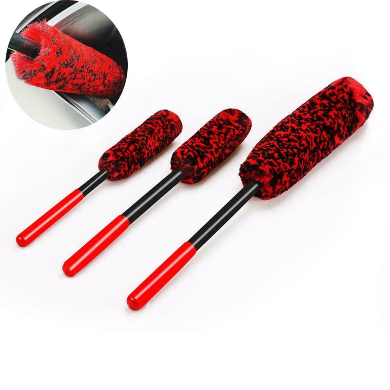3pcs Luxury Super Plush Soft Car Rim Cleaning Brush Tool Kit High Quality