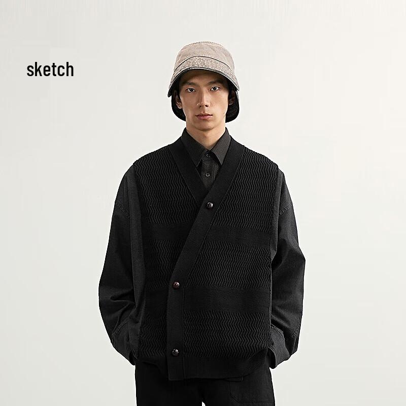 

CROQUIS Men s 2025 Spring Loose V-Neck Long Sleeve Jacket M