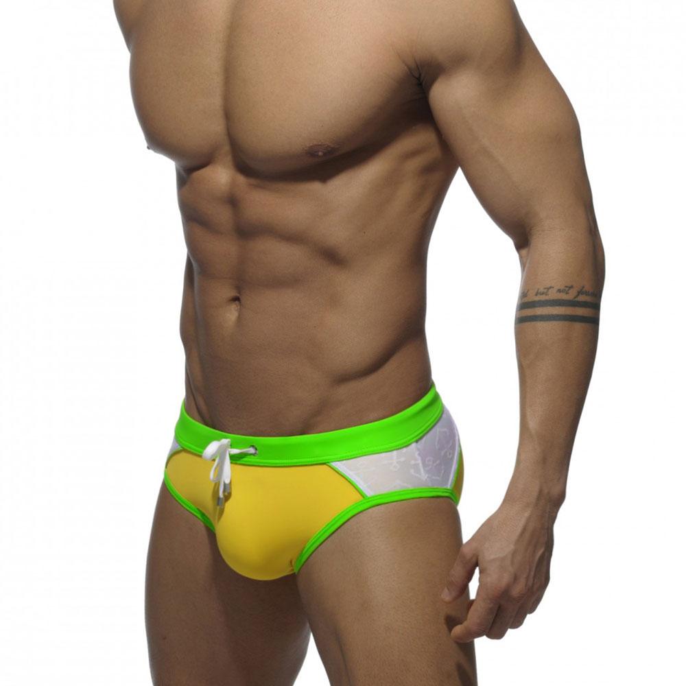 UXH Brand Men Swim Briefs Low Waist Tight Fit Sexy Swimwear Beach Wear Tanning Surfing
