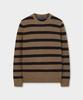 BROOKS BROTHERS Lambswool Belted Jersey Striped Sweater (Brown) (Bbwrmm38824Ew)