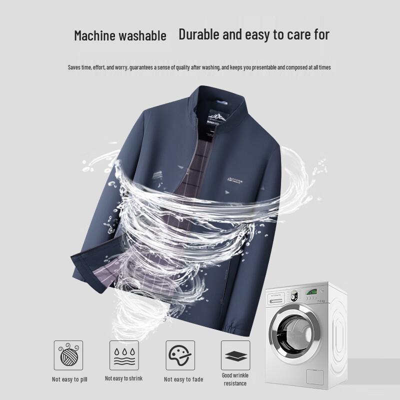 SHANSHAN Men's Washable Wrinkle-Resistant Business Casual Jacket