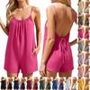 Summer 2026 Women's Linen Shorts Jumpsuit - One-Piece Romper for Beach Vacations