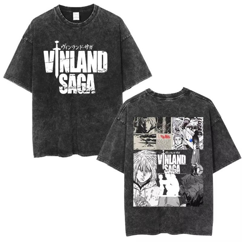 Washed Vintage Anime Vinland Saga Thorfinn You Are Not My Enemies I Have No Enemies T Shirt Men Casual Cotton T-shirts