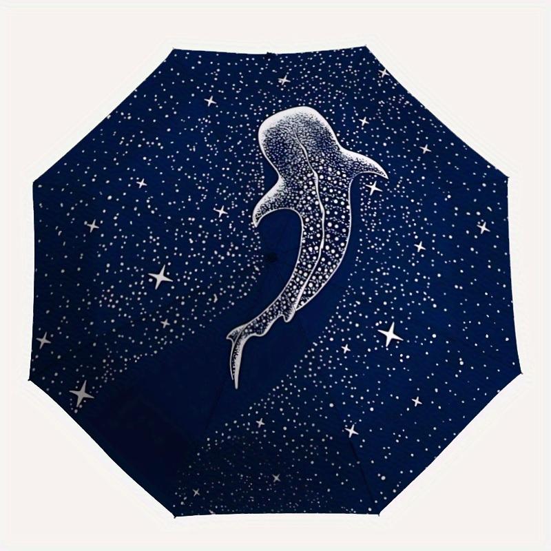 

1pc Whale Shark, Starry Night Automatic Umbrella High Quality Canopy, Portable Folding Umbrella with, Ideal Gift for - Travel, Everyday, Formal Events