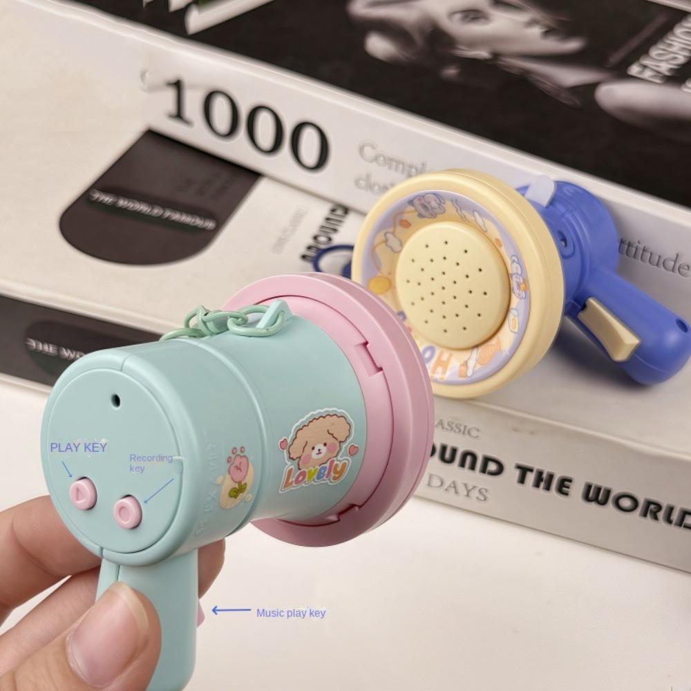Candy Color Recording Speaker Music Keychain Cartoon Bear Handheld Speakers  Friend Gift