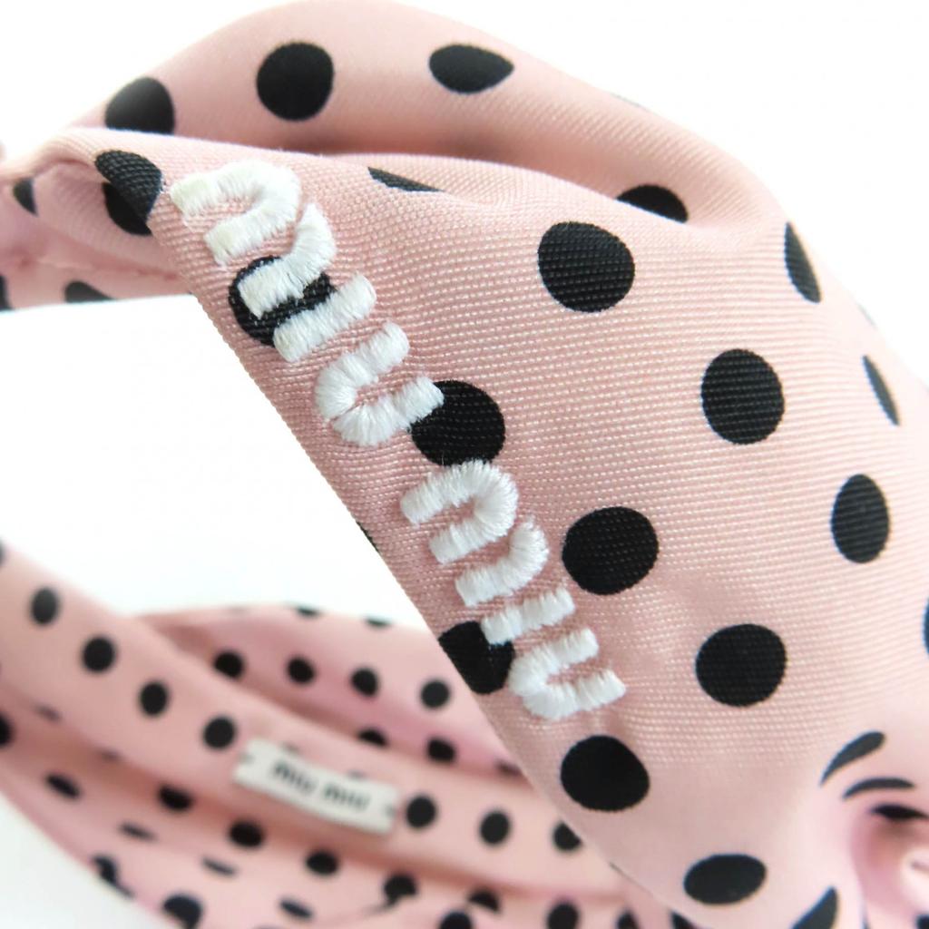 Excellent Miu Miu hair accessory Pink black Women 5IH032 Used