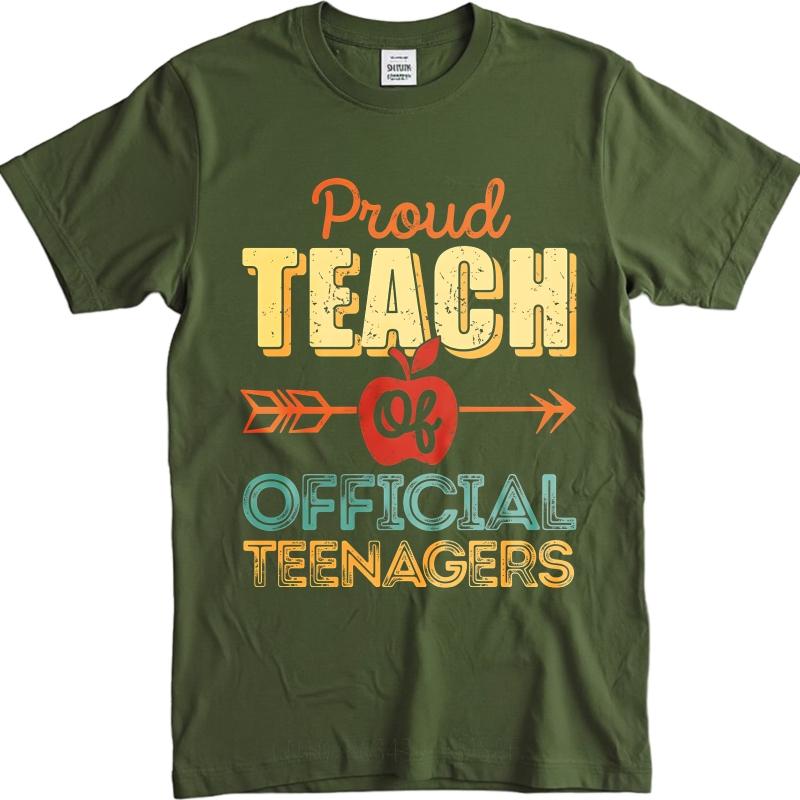 Casual Tshirt Solid Color For Unisex Oneck Tshirt Brand Proud Teach Of Official Teenagers Basic For Him Tshirt Summer Unisex Tees