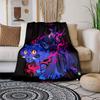 1pc JINU: Witch with Blue Tiger CompanionCartoon Blanket,Portable Throw for Travel , All-Season Cozy Blanket,Ideal Gift for Christmas, BirthdaysPB058