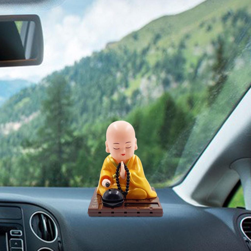 Car Dashboard Bobble Head Doll Solar Powered Little Figure