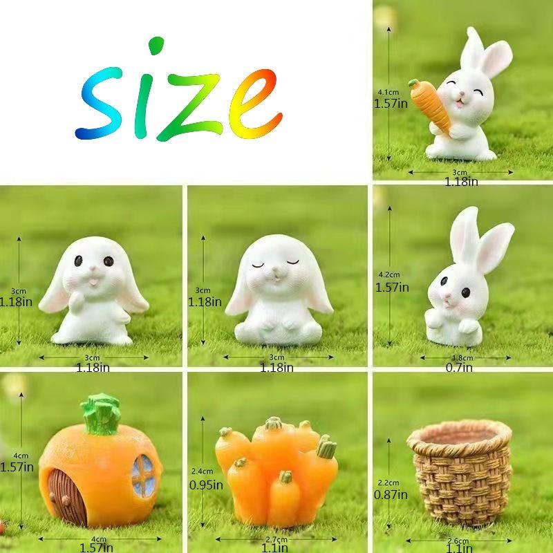 

Аксессуары для сказочного сада-1 комплект, милый кролик, смола, сказочный сад, миниатюрная фигурка, орнамент, микропейзаж, украшение для дома, фигурка, аксессуары для кукольного домика 1 Set