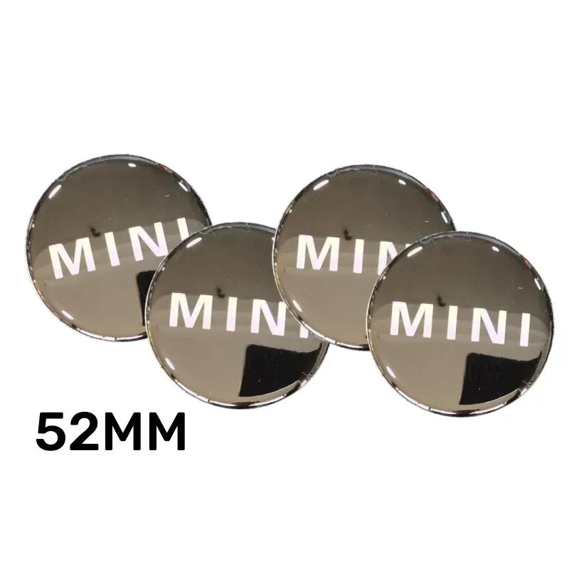 4Pcs 52MM Car Wheel Center Hub Stickers Logo for Mini Cooper JCW R50 R52 R53 R56 R57 R58 R60 MINI CLUBMAN COUNTRYMAN Accessories