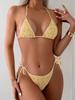 Women's Floral Halter Bikini Swimsuit - High-End European & American Resort Wear