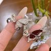 Butterfly Language Dripping Oil Butterfly Opening Ring Female Niche Design Ring Cold Wind Advanced Feeling Index Finger Ring Female