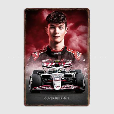 Oliver Bearman F1 2025 Poster Metal Sign Posters Bar Interior Wall Room Decoration Living Vintage Home Decor
