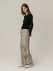MOIFAIRE Foldover Shirring Sweatpants / Gray