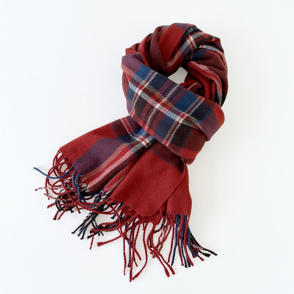 Plaid scarf high-end imitation cashmere scarf female autumn and winter tide warm student couple scarf shawl