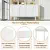 Modern Minimalist Pure White Sideboard with 4 Doors in Arched Pattern for Dining Room And Living Room (White)